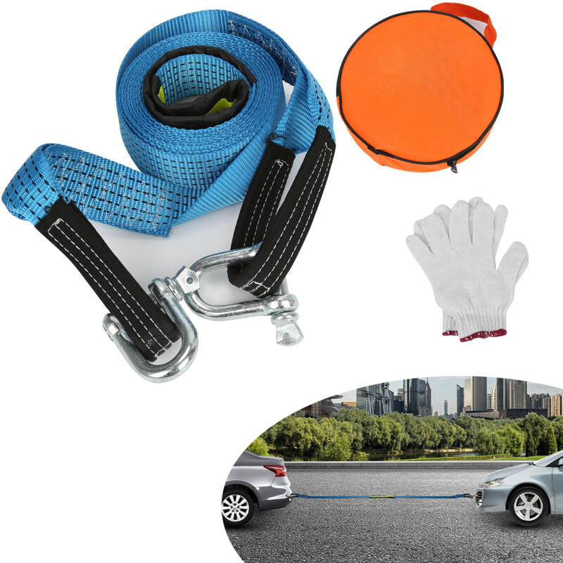 Tolletour - Sangle de remorquage haute résistance Corde De Remorquage Nylon haute résistance et fer forgé capacité de 8 tonnes et longueur de 5 m