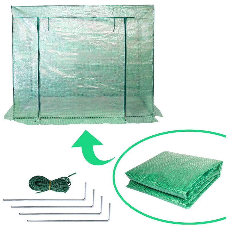 Serre de jardin. Fleurs ou Légumes.200 x 80x 170CM. couverture Vert translucide - Tolletour