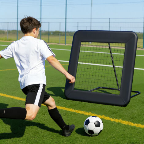 TolleTour Set da 2 reti rimbalzanti regolabili per allenamento di calcio, 1 m, angolo 40-110°, telaio stabile, molle in acciaio e rete in PE per giardino e campo