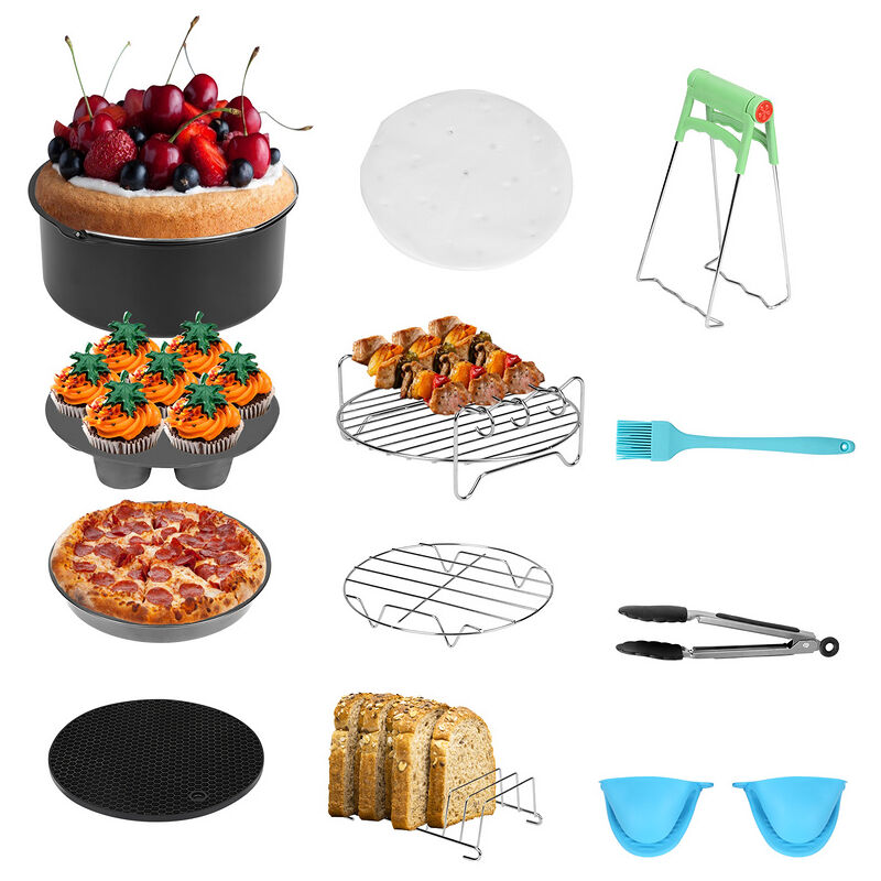 Tolletour - Set d'accessoires pour friteuse à air chaud Friteuse à air chaud 12 pièces Moule à pâtisserie 7''