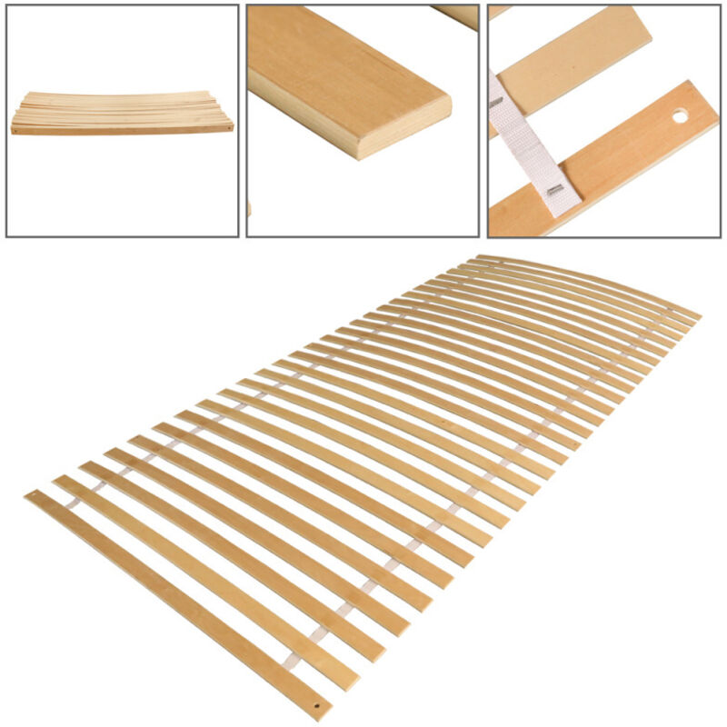 Tolletour - Sommier 90x200cm max.150kg Grille à enroulement stable 28 lattes Grilles à enroulement Cadre à lattes à enroulement