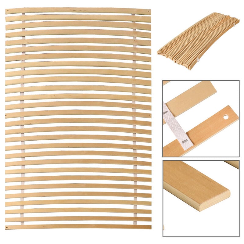 Tolletour - Sommier à lattes. sommier à lattes roulantes. confort. 28 lattes. matelas pour le lit. sommier à roulettes premium