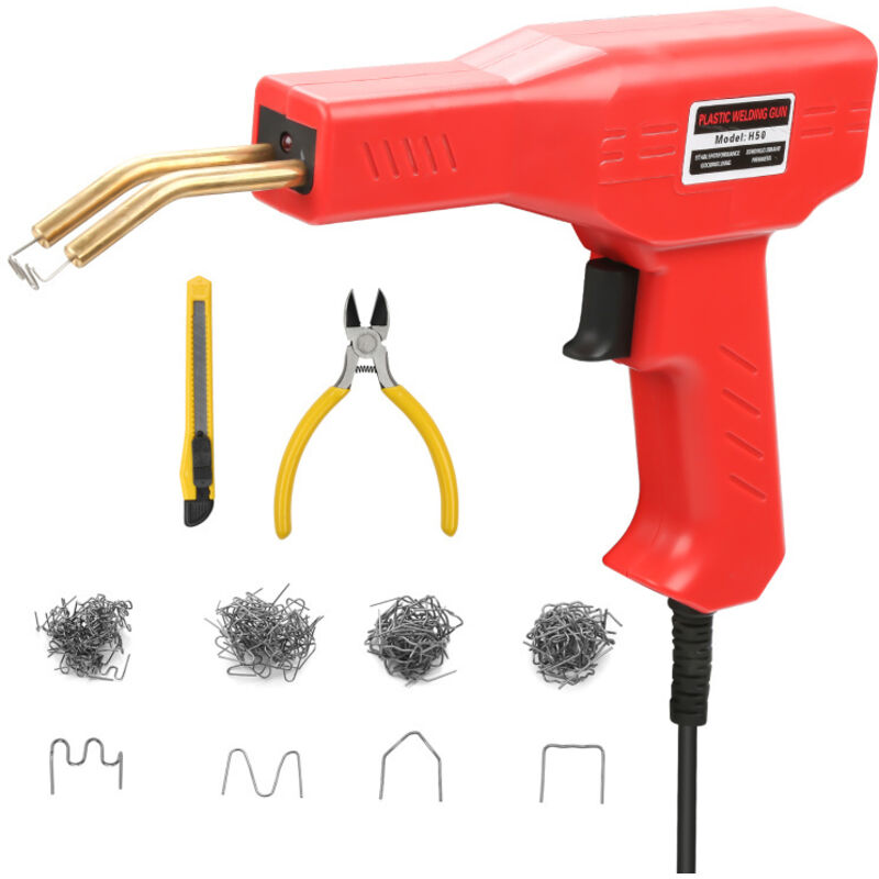 Tolletour - Soudage Plastique Machine 50W, Kit de Réparation de Pare-chocs de Voiture avec 200Pcs ,Agrafes, Pinces