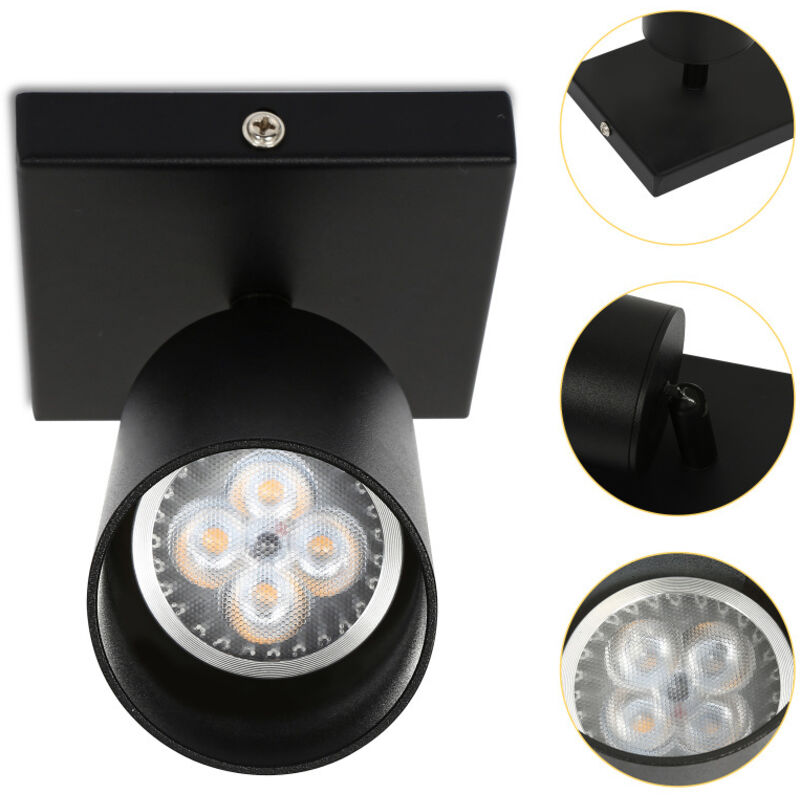 Einfeben Spot de plafond pivotant 4w GU10 chambre couloir salon Spot lumière blanche chaude La tête seule