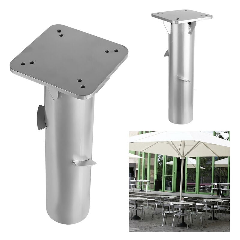 Support de parasol pour ancrage au sol - Métal - Douille de sol - 16x16cm - Ancre de Support - gris - Tolletour