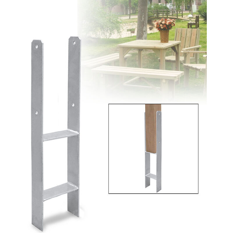 TolleTour 4x Support de poteau H-ancre Poteaux de Clôture 91MM