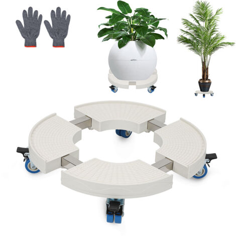 TolleTour Supporto per Piante Rotondo Ø38-52 cm, Ruote Girevoli 360°, Capacità 200 kg, Carrello per Vasi Interno & Esterno
