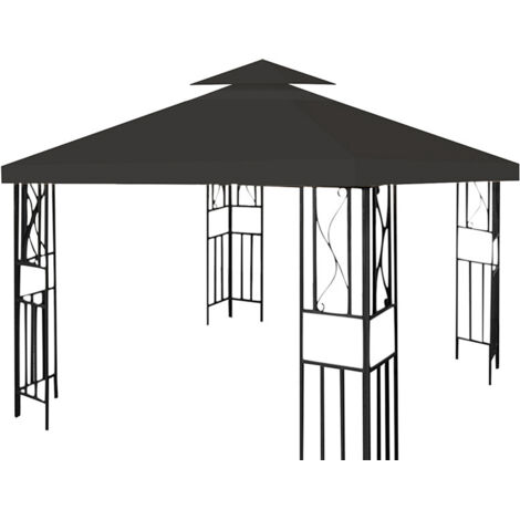 TolleTour Techo para pabellón 3x3 m, funda de repuesto para carpa y party tent, doble techo con protección UV, antracita