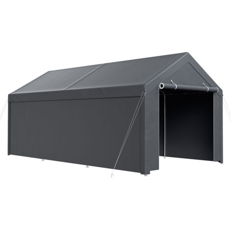 TolleTour Tenda da esterno per lo stoccaggio 3 x 6 m grigia, telo in PE e tubi in acciaio zincato