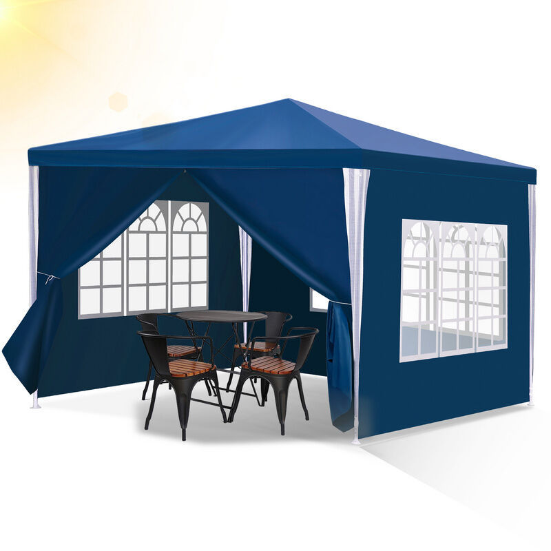Tente Pavillon Mariages Tente de Jardin – Tente de jardin festive en construction robuste en acier. parfaite pour les mariages 3x3m Bleu - Bleu