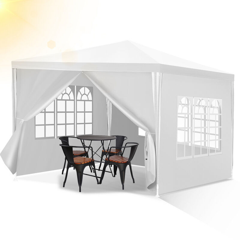 Tente Pavillon Robuste Tente de Fête – Qualité et stabilité pour votre jardin 3x3m Blanc - Tolletour