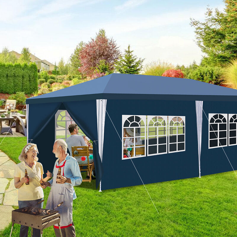 Tente Pavillon Robuste Tente de Fête – Qualité et stabilité pour votre jardin 3x6m Bleu - Tolletour