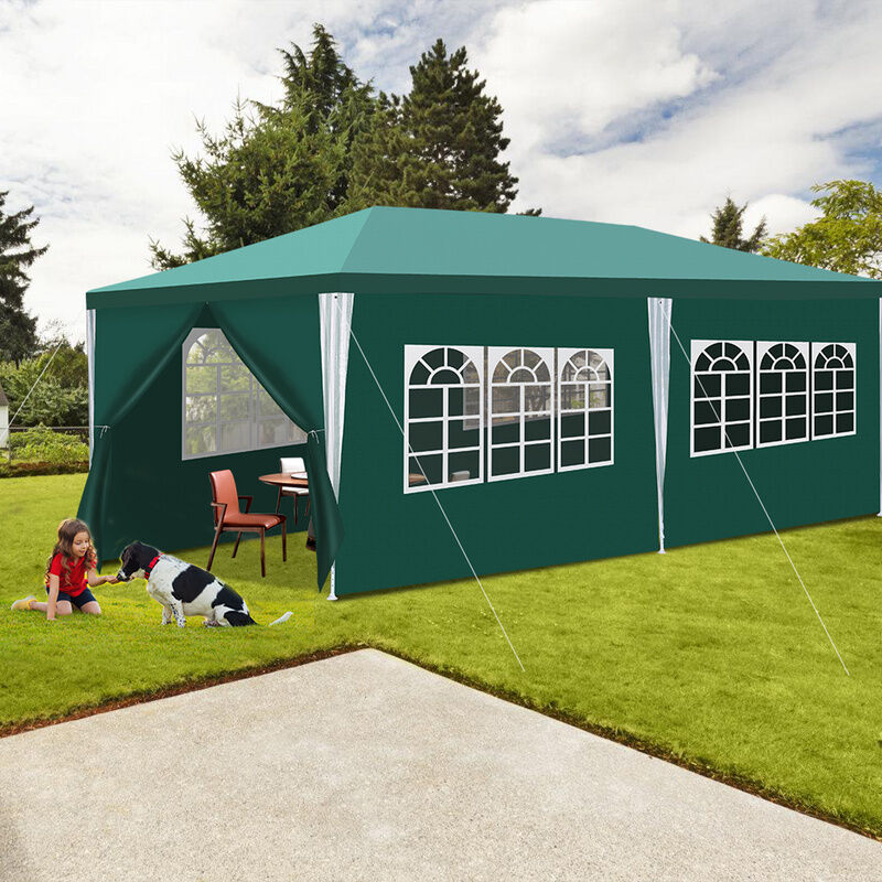 Tolletour - Tente Pavillon Tente de Jardin Pavillon – Tente de fête robuste et haut de gamme avec pergola 3x6m Vert - Vert