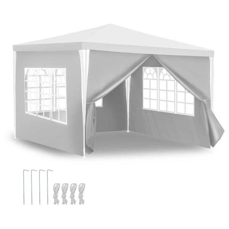 Tente Pavillon Tente de Jardin Pavillon – Tente de fête robuste et haut de gamme avec pergola 3x3m Blanc - Blanc - Tolletour