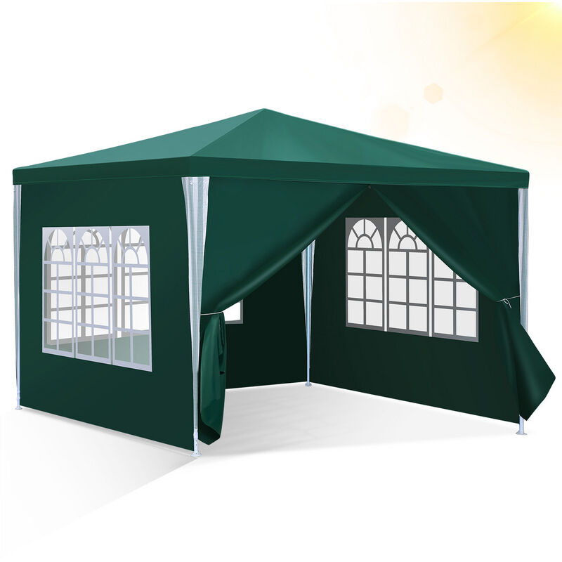 Tente Pavillon Tente de Jardin – Tente pratique pour la plage. montage facile avec Easy-Klett. parfait pour les fêtes 3x3m Vert - Vert - Tolletour