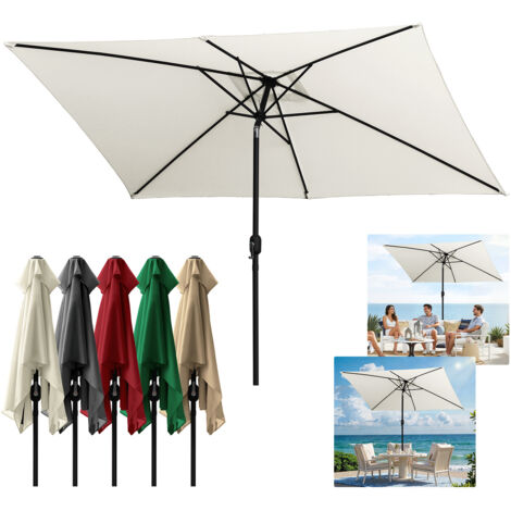 TolleTour Terrassenschirm rechteckig 2 × 3 m mehrteilig – Steckbarer Sonnenschutz, beige