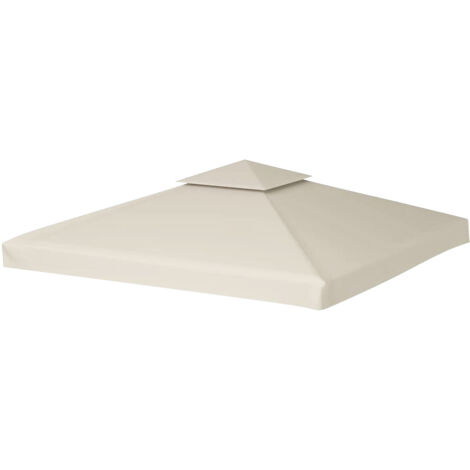 TolleTour Tetto di ricambio per gazebo 3x3 m, doppio tetto con uscita camino, copertura in poliestere 300D, protezione UV, beige