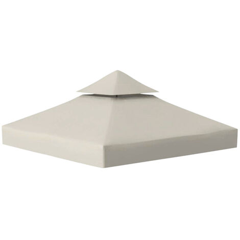 TolleTour Tetto per gazebo 3x3 m, copertura di ricambio per tonnelle e party tent, doppio tetto con protezione UV, beige