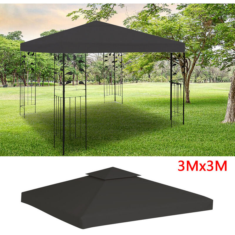 Toit de rechange pour Gazebo Bâche de toit pour pavillon de jardin Toit de pavillon 3x3M - Tolletour