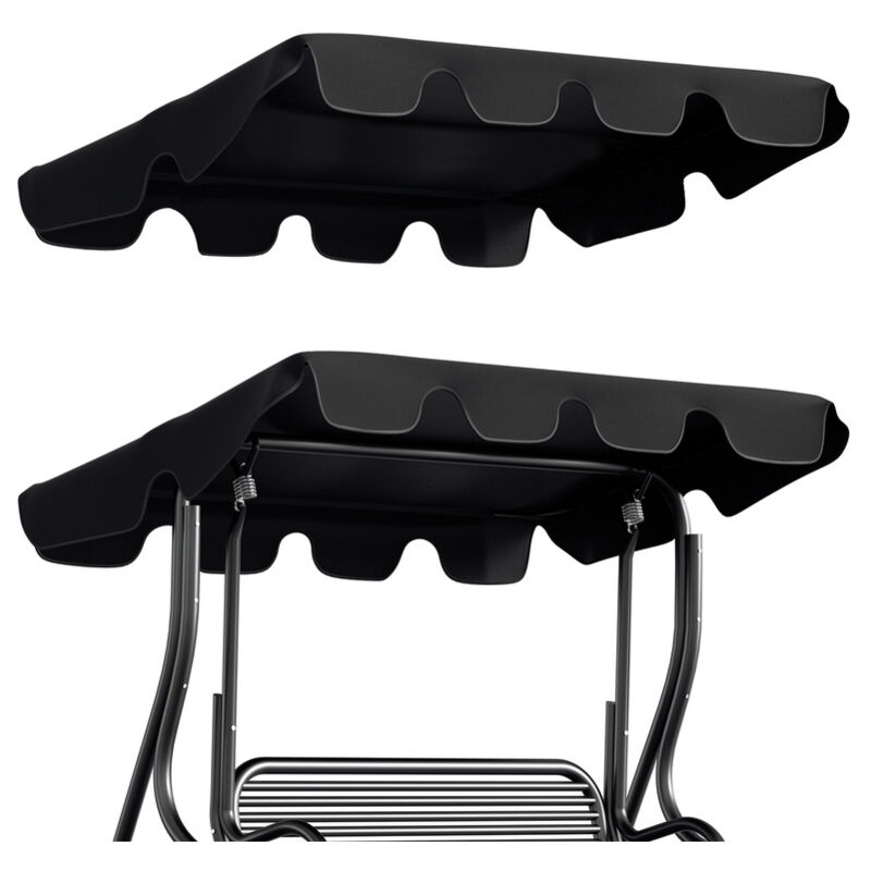 Toit de remplacement Auvent de remplacement pour la balançoire des 3 passagers Résistance aux uv anthracite 210x145cm - Tolletour