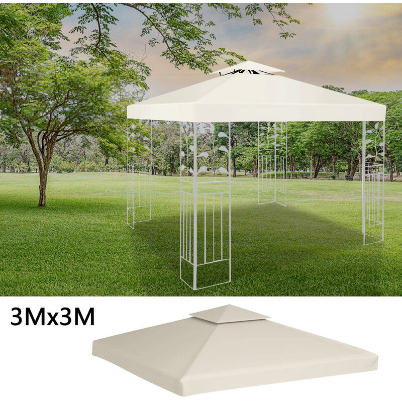 Toit de remplacement Toit de pavillon 3x3M pour pergola Bâche de toit - Tolletour