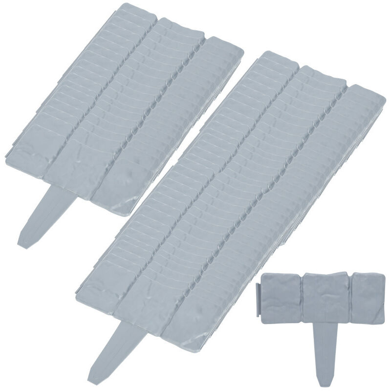 TolleTour 20 pièces bordure de pelouse plastique 5 m aspect pierre bordure de jardin bord de tonte bordure de lit palissade gris