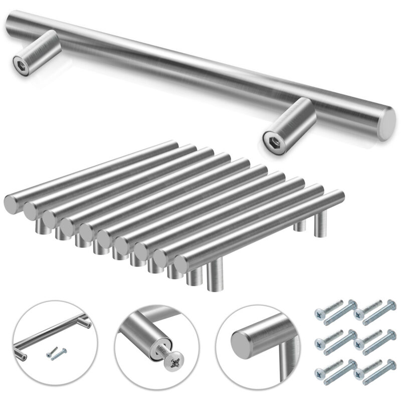 20x Poignée de cuisine de salle de bain Poignée de meuble Poignée de meuble en acier inoxydable Poignée de porte 156x96x10MM - Tolletour