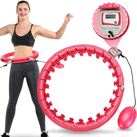 Hula-Hoop Fitness Adulte, Nouveau 24 Nœuds 55-125 cm Fitness Cerceau Hoop  de Réglable et