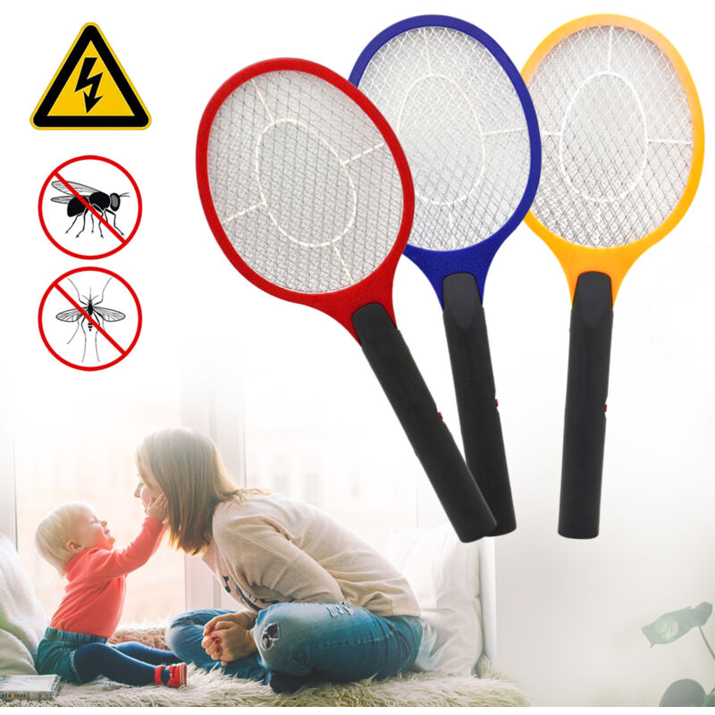 Tolletour - 3X Electric Fly Swatter Insect Killer. Mosquito Zapper Double Layered Mesh protection. Fly Repellent Free of Toxins