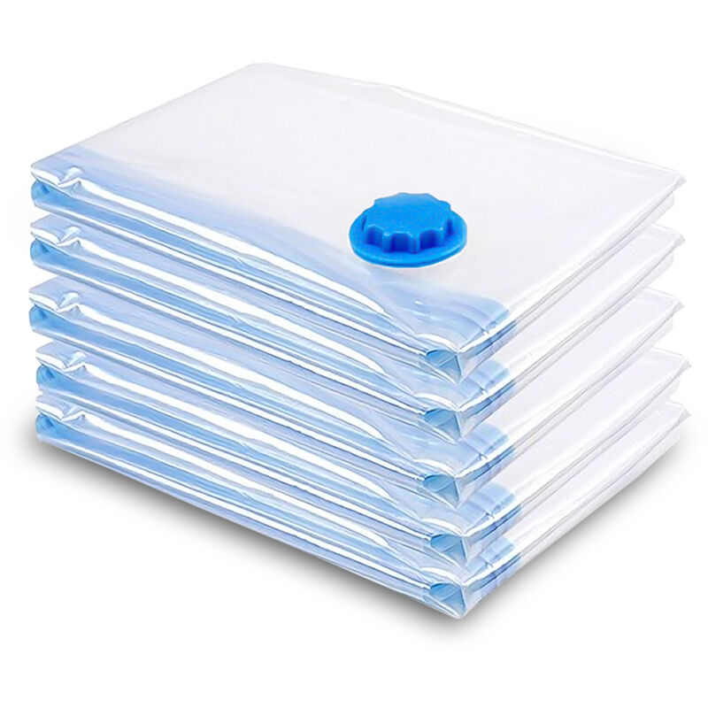 6x Sac de rangement sous vide Housse Aspiration Compression Vêtements 40x60cm - Tolletour
