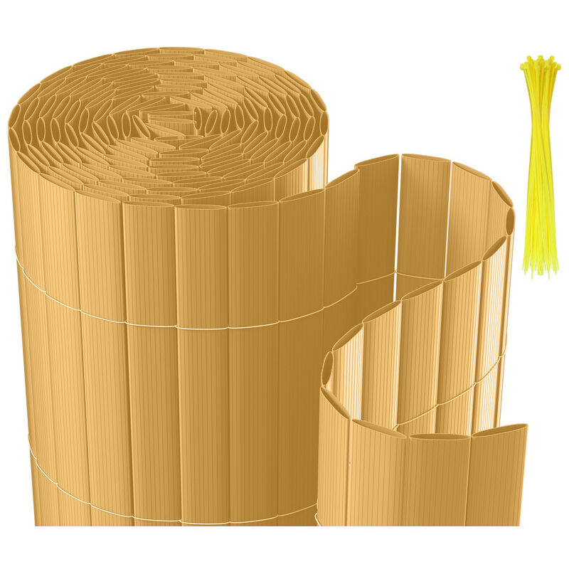 Brise-vue Canisse pvc pour jardin balcon terrasse. Bambou(100 x 500 cm) - Tolletour