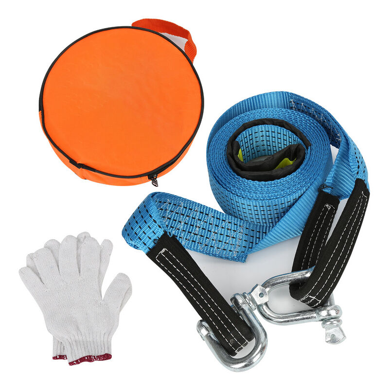 TolleTour Câble de remorquage + crochets de sécurité 5m 8000kg Sangle Corde Traction Remorquage Crochets en Fer Pour Camions Voiture