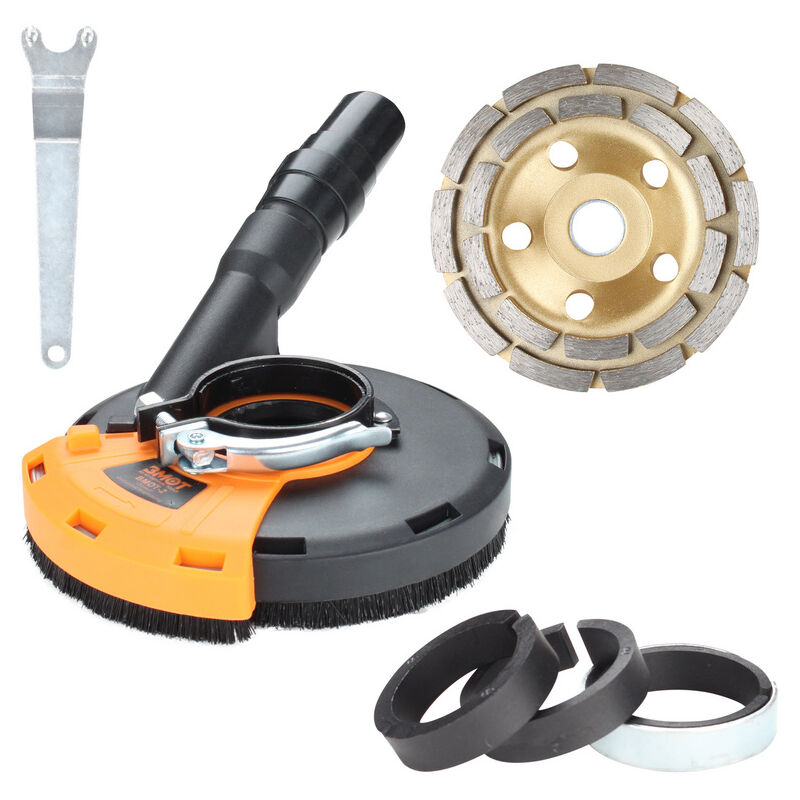 TolleTour Capot d'aspiration pour meuleuse d'angle 125 mm + meule diamantée 125 mm pour béton