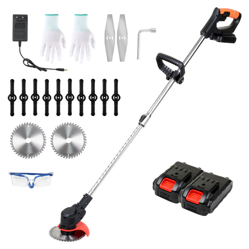 Débroussailleuse Tondeuse à gazon avec 2x 21V 1.5.0Ah & chargeur batterie 18krpm - Tolletour
