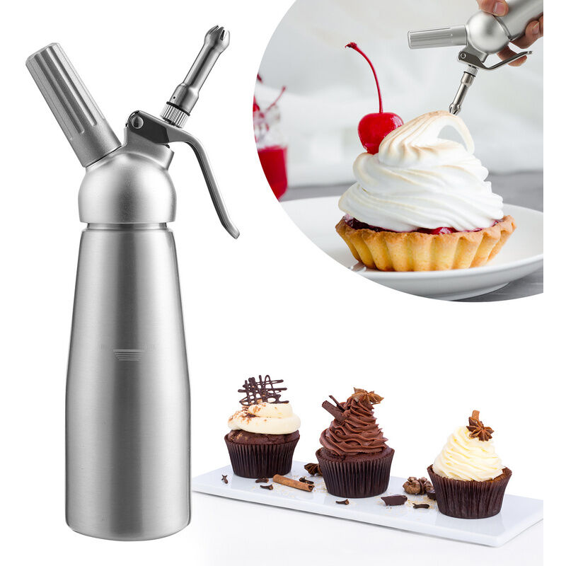 Tolletour - Distributeur de crème Whipper Siphon à Chantilly Professionnel Aluminium 500ml en acier inoxydable Siphons pour Mousses et Crèmes