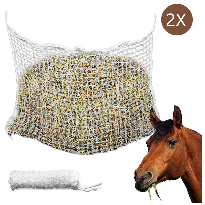 Filet à foin 2 pcs Carré 1.6 x 1 m 100 % pp Mangeoires & abreuvoirs pour bétail 30 x 30 mm - Tolletour