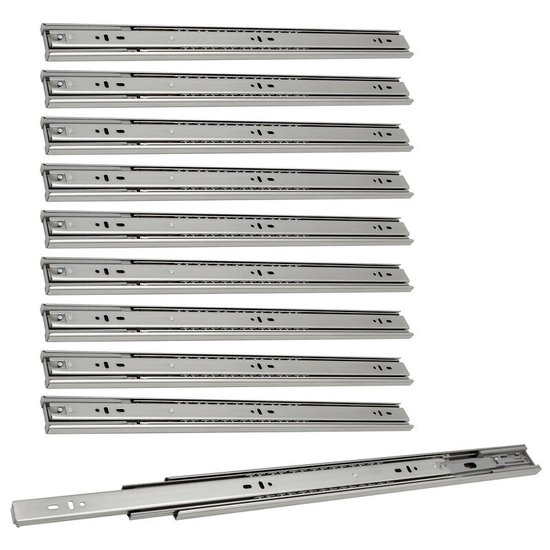 Glissières de tiroirs 45mm coulisse à charge lourde coulisse à billes à sortie totale glissière étroite 500mm 10 pièces - Tolletour