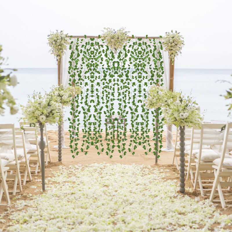 TolleTour Lierre Artificiel Guirlande Chambre 24 Pièces 2.4m Faux Lierre Lieres Artificielles Decoration pour Cuisine Patio Balançoire Mariage