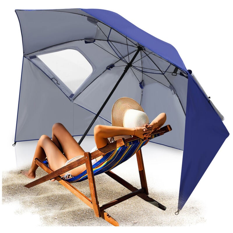 Tolletour - Parasol de 210 cm avec sac portable et parasol de jardin avec grille d'aération