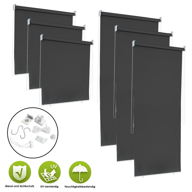 Tolletour - Paravent extérieur rétractable 100x140cm gris anthracite store vertical.pour balcon et terrasse. Pare-soleil. Brise-vu.