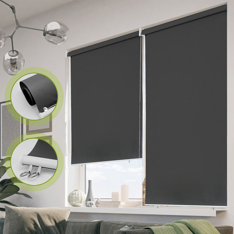 Tolletour - Paravent extérieur rétractable 100x240cm gris anthracite store vertical.pour balcon et terrasse. Pare-soleil. Brise-vu.