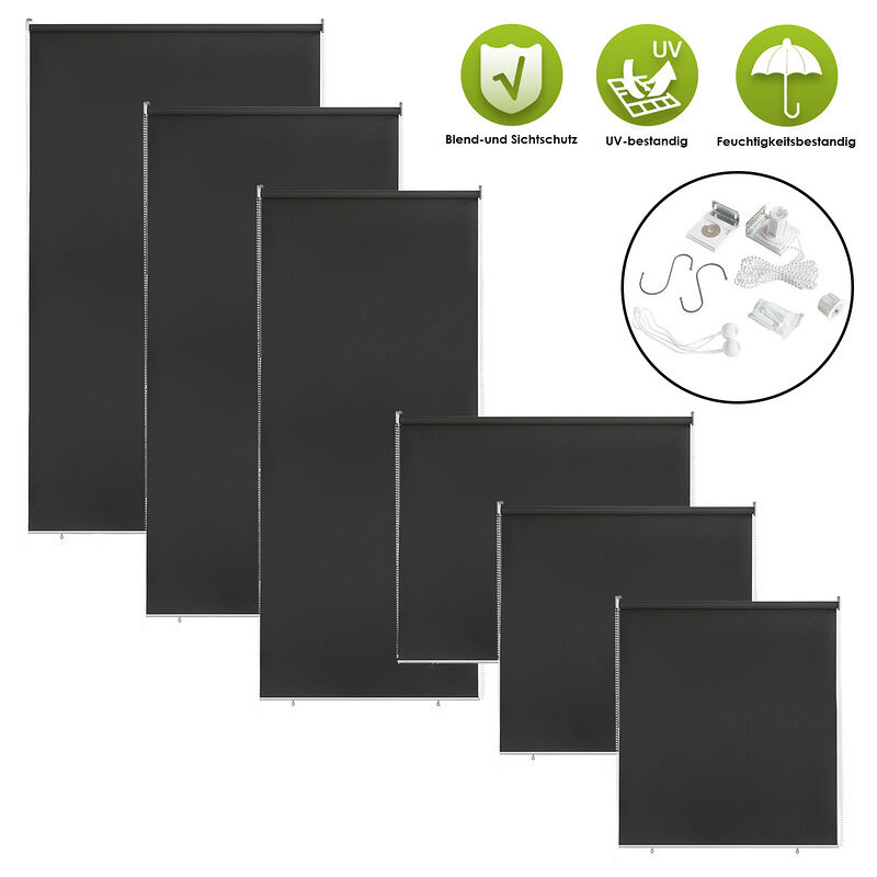 Tolletour - Paravent extérieur rétractable 140x240cm gris anthracite store vertical.pour balcon et terrasse. Pare-soleil. Brise-vu.