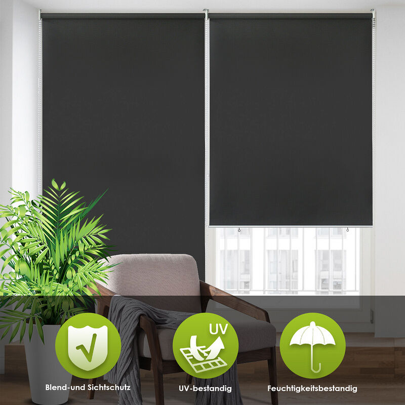 Tolletour - Paravent extérieur rétractable 180x140cm gris anthracite store vertical.pour balcon et terrasse. Pare-soleil. Brise-vu.