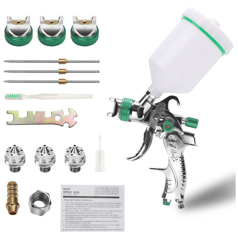 Tolletour - Pistolet à Peinture HVLP/laque Professionnel. Kit Pistolet à Pulvérisation d'Air Haute Pression. effet brouillard. Econome & Performant.