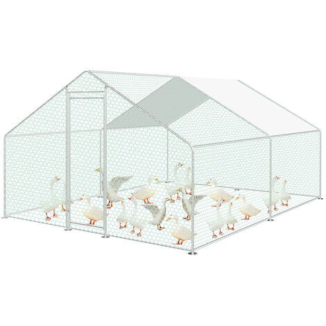 TolleTour TolleTour Poulailler poulailler galvanisé lapin cage 3x4x2m poulailler cage PE toit