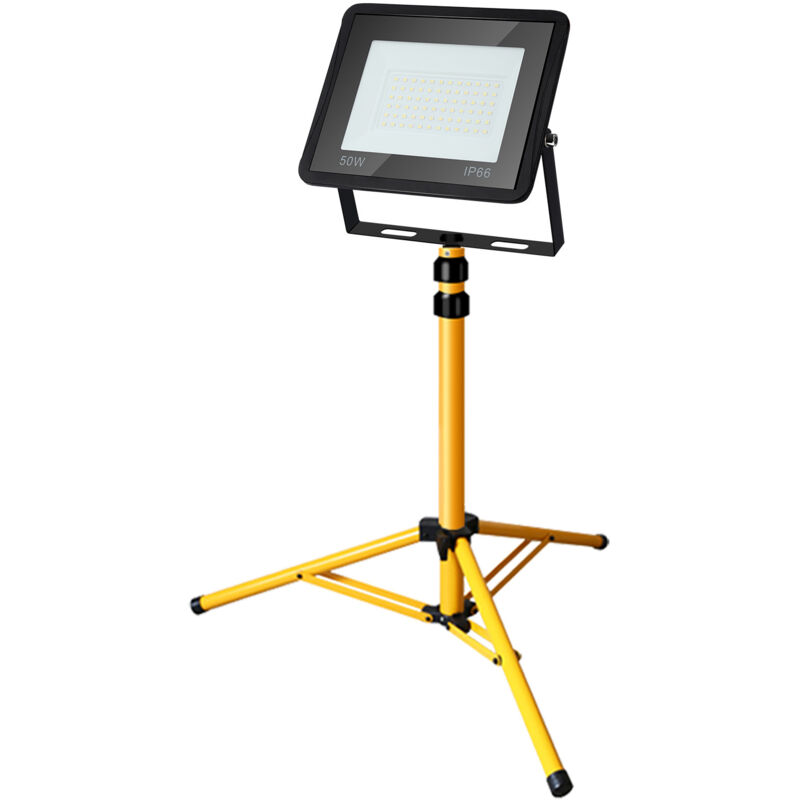 Tolletour - Projecteur de chantier à led projecteur de travail avec projecteur trépied 50W blanc froid