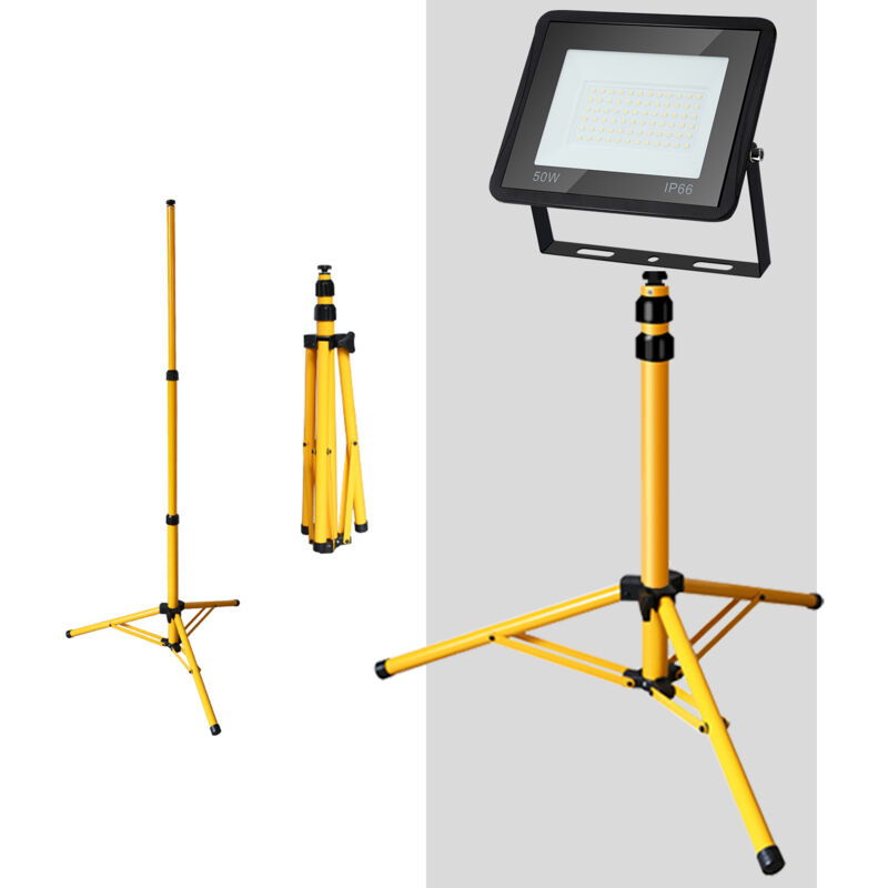 Projecteurs led à l'extérieur avec trépied Spot éclairage extérieurs étanches pour jardin garage 50W Blanc Chaud - Tolletour