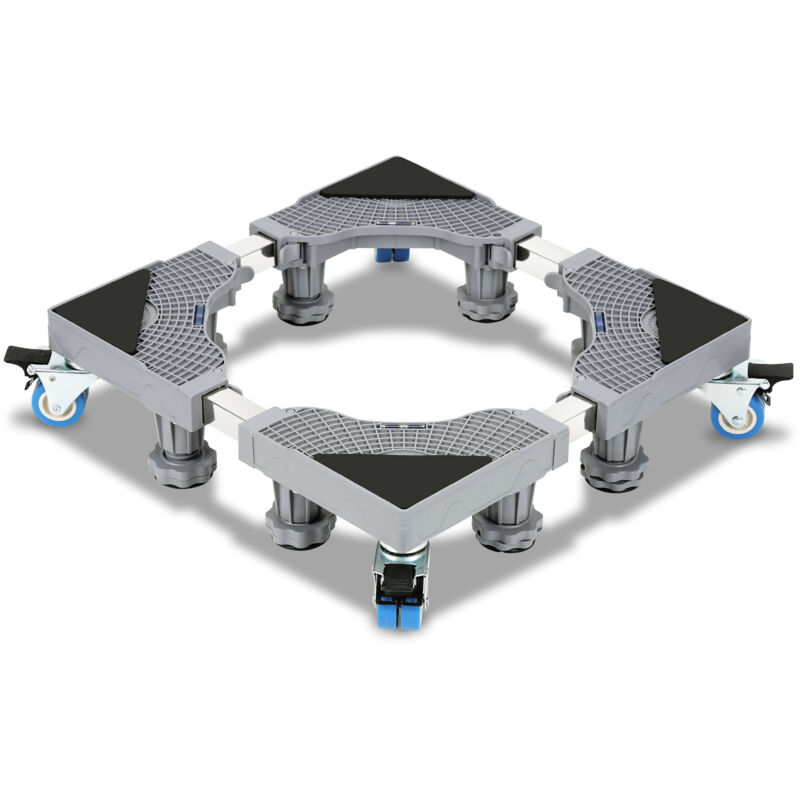 Tolletour - Support machine à laver Piédestal Réglable en hauteur 8 pieds + 4 roues 41-66cm