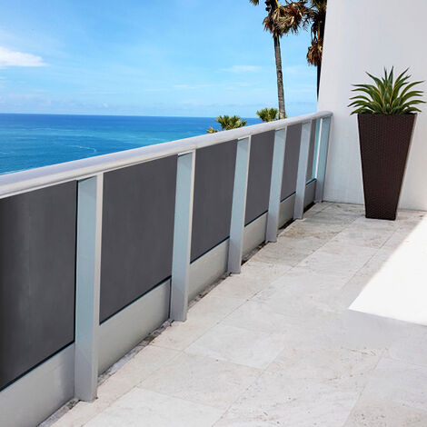 Ecran brise-vue de balcon 0,75x6 m en hdpe gris anthracite SOLE