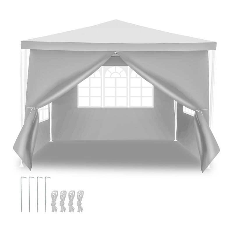 Tolletour - Tonnelle Camping Grandes Tente de jardin avec panneaux latéraux amovibles fenêtres Tente Fête chapiteau ou tonnelle Blanc 3x3m